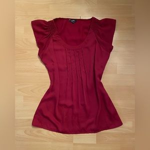 Red Silky Blouse